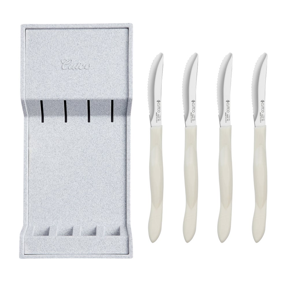 Cutco Table Knife Set with Tray Pearl 4-Piece 8132W 1789419