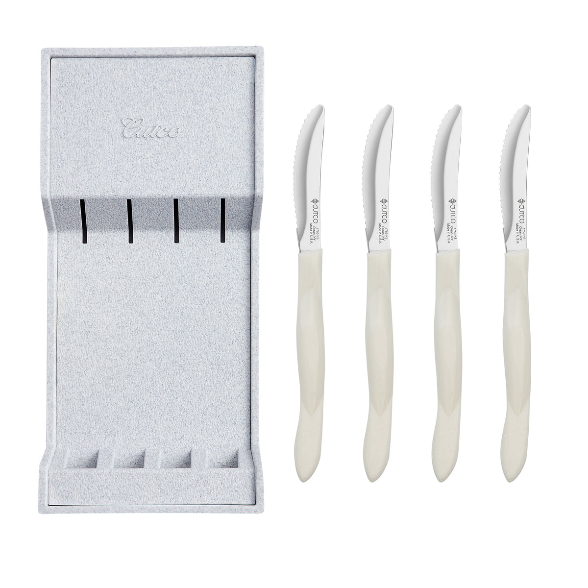 Cutco Table Knife Set with Tray Pearl 4-Piece 8132W 1789419