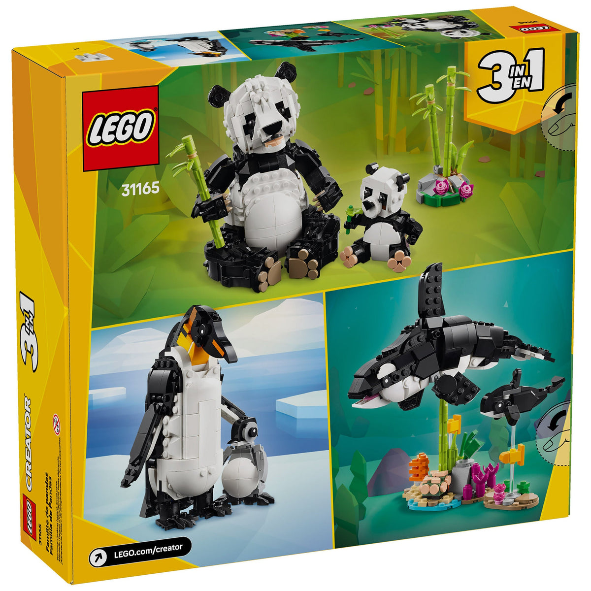 LEGO Creator 3 in 1 Wild Animals Panda Family 31165