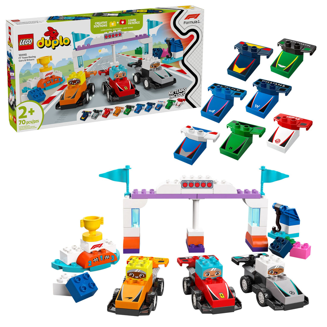 LEGO DUPLO Town F1 Team Race Cars & Drivers 10445