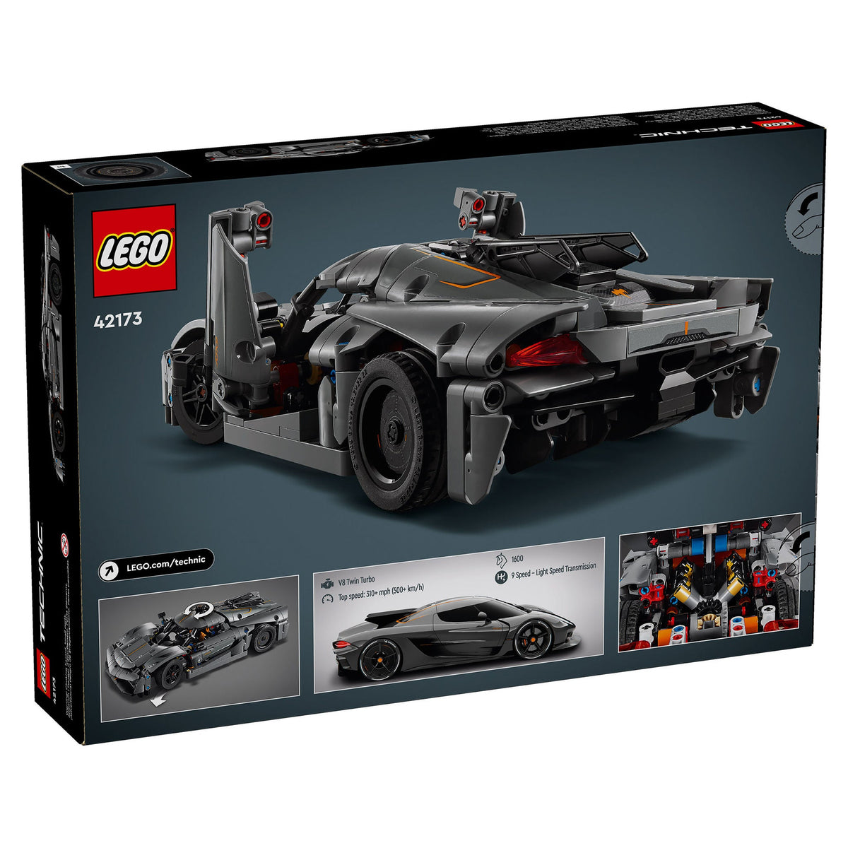 LEGO Technic Koenigsegg Jesko Absolut Grey Hypercar 42173