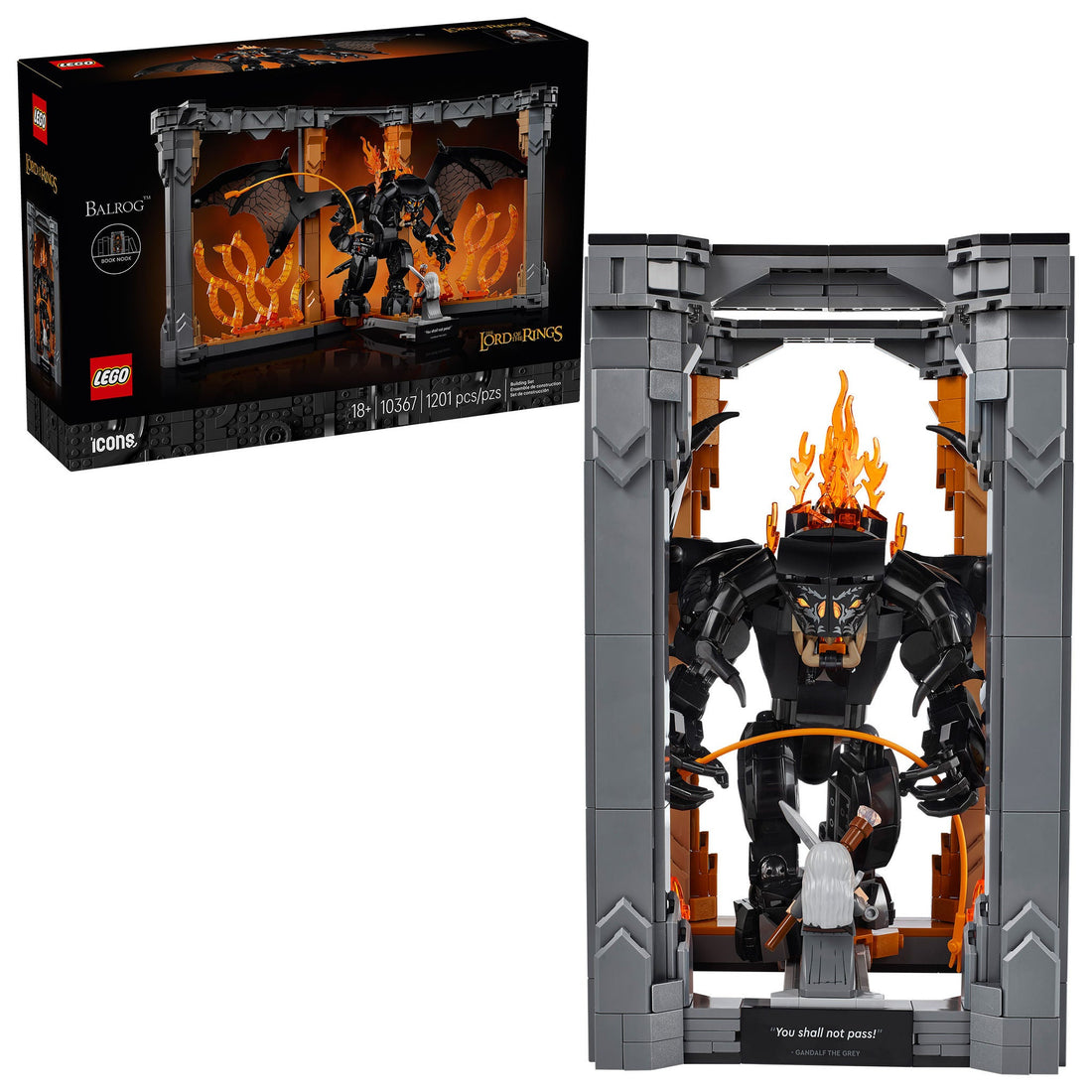 LEGO Icons Lord of the Rings Balrog Book Nook 10367