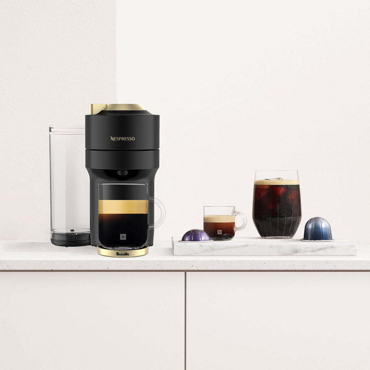 Nespresso Vertuo Pop+ Deluxe Coffee and Espresso Machine by Breville Matte Black