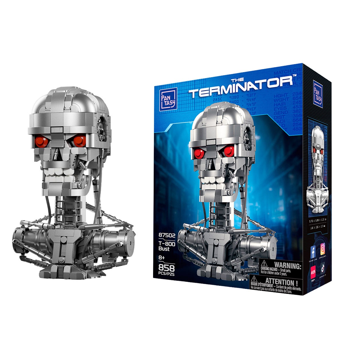 Pantasy Terminator T800 Bust 840-Piece Building Set 87502
