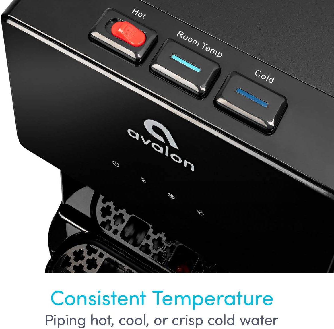 Avalon Bottom Loading Water Cooler Dispenser Black Stainless Steel A4BLWTRCLR