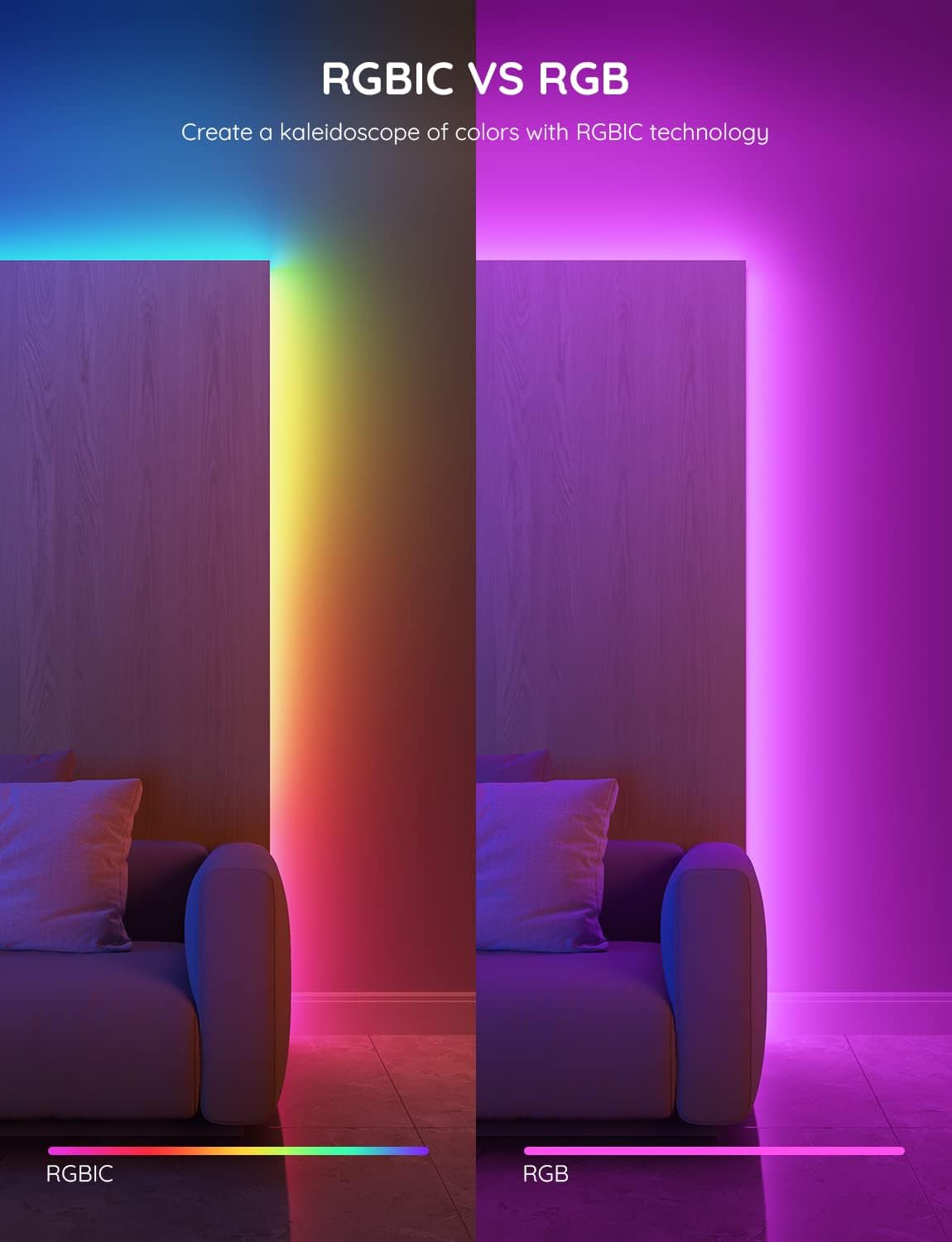 Govee RGBIC LED Strip Lights Bluetooth App Control H617E