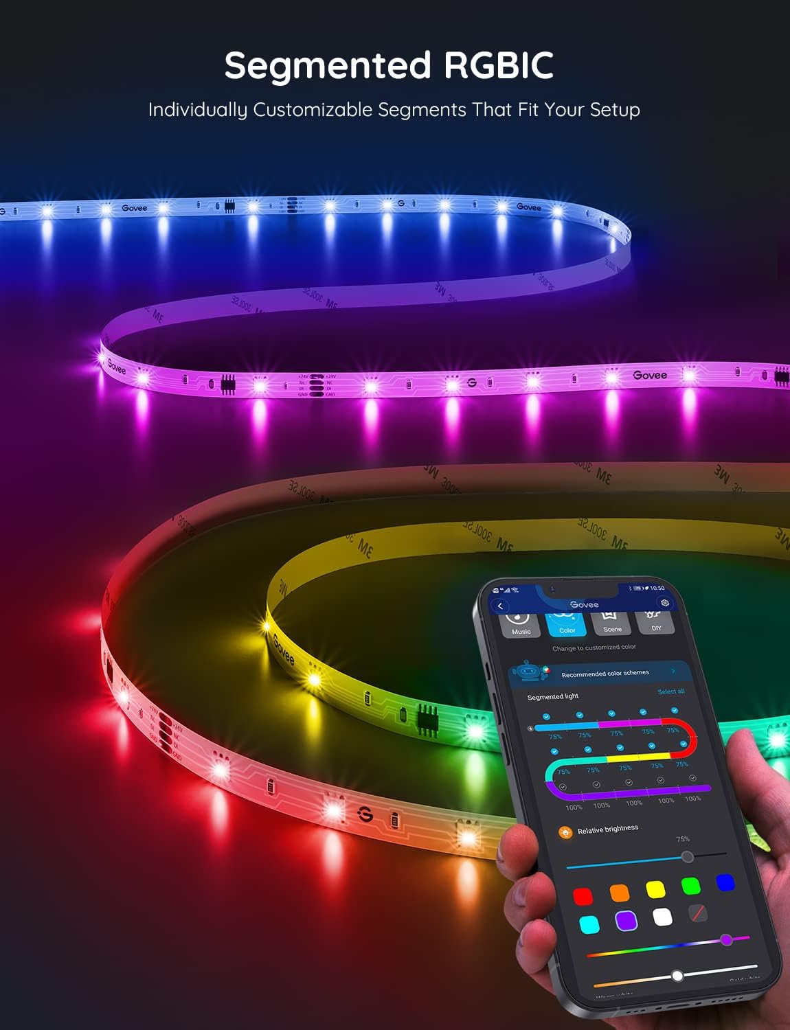 Govee RGBIC LED Strip Lights Bluetooth App Control H617E