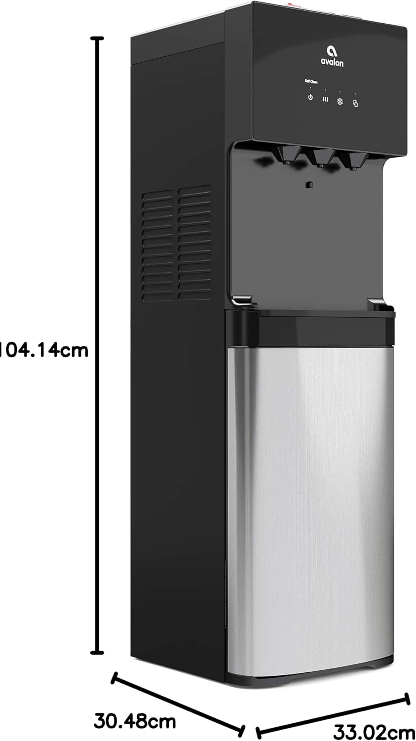 Avalon Bottom Loading Water Cooler Dispenser Black Stainless Steel A4BLWTRCLR