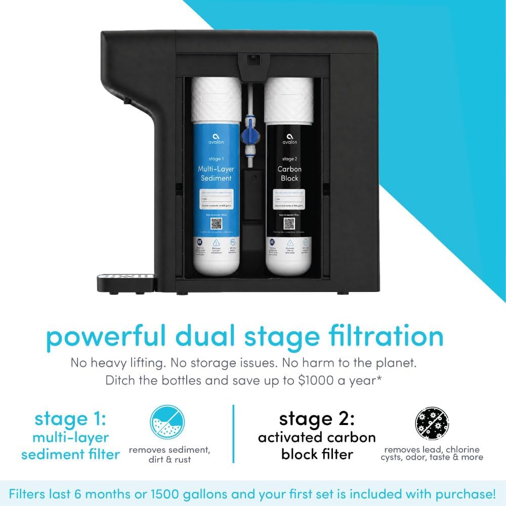 Avalon Countertop Bottleless Water Filter Dispenser Black A30