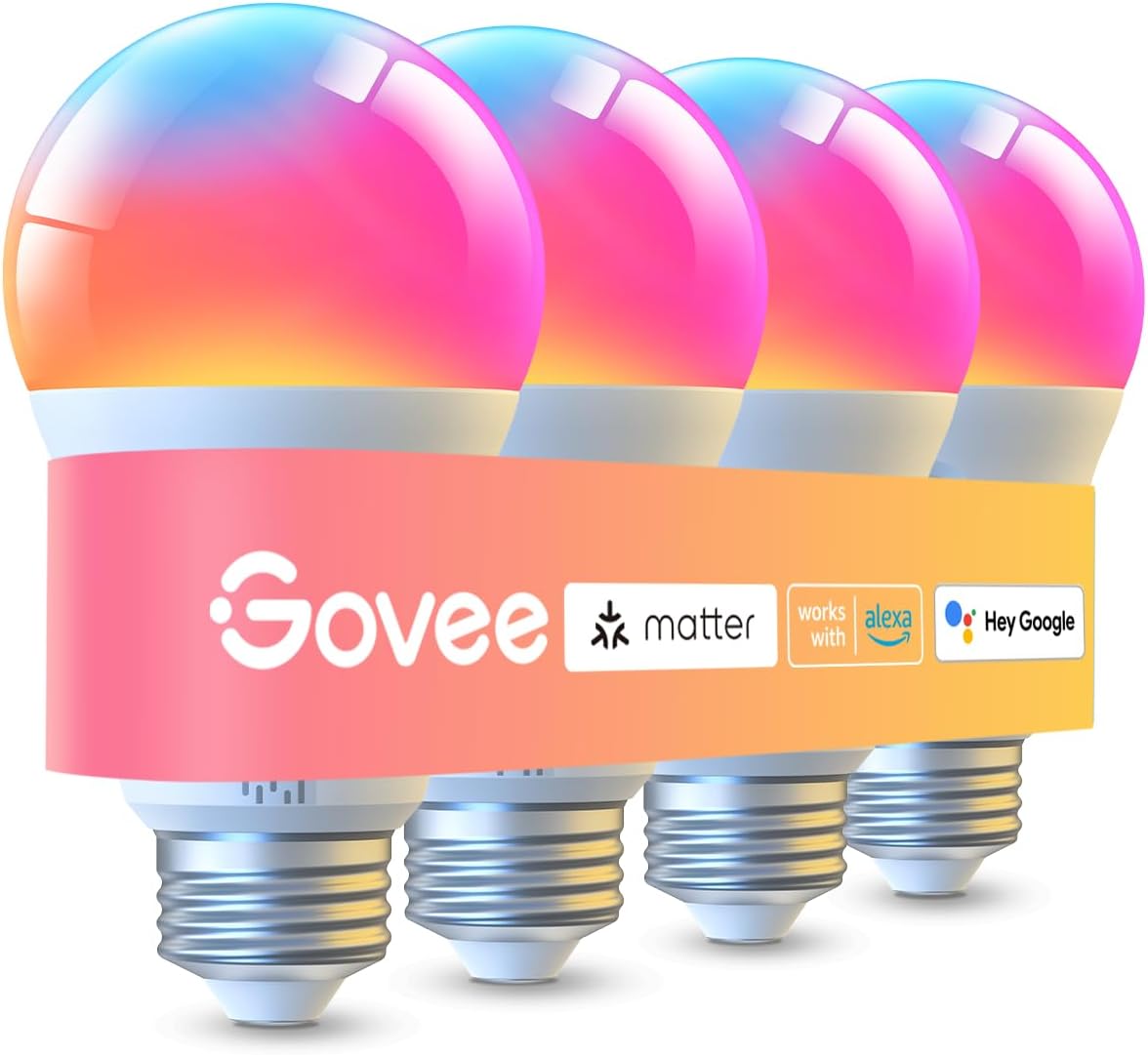 Govee Smart Bulbs A19 LED Light Bulbs 1000lm RGBWW H6006