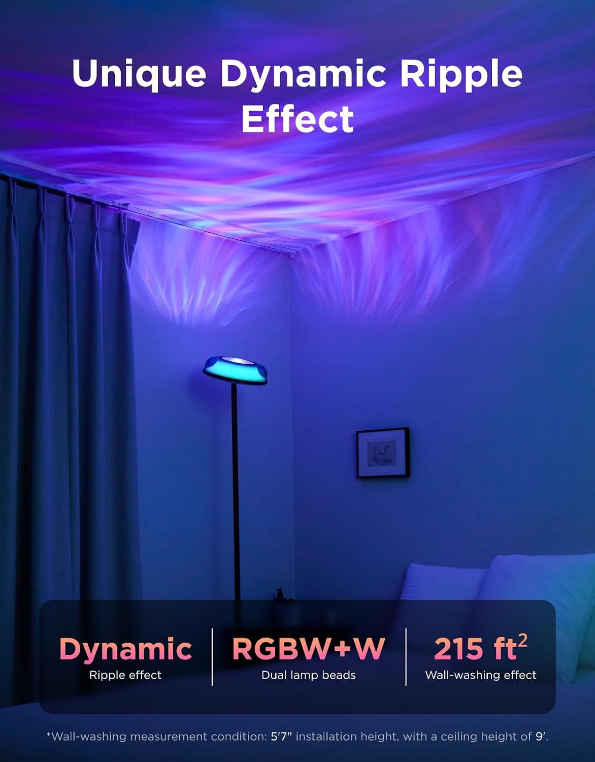 Govee Uplighter Floor Lamp RGBIC Ripple Projector H60B0
