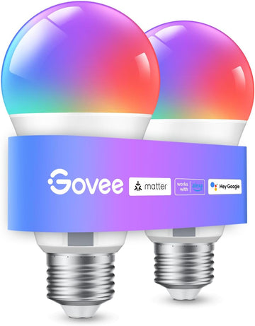 Govee A19 Smart LED Light Bulbs 800-Lumen 2-Pack H6008