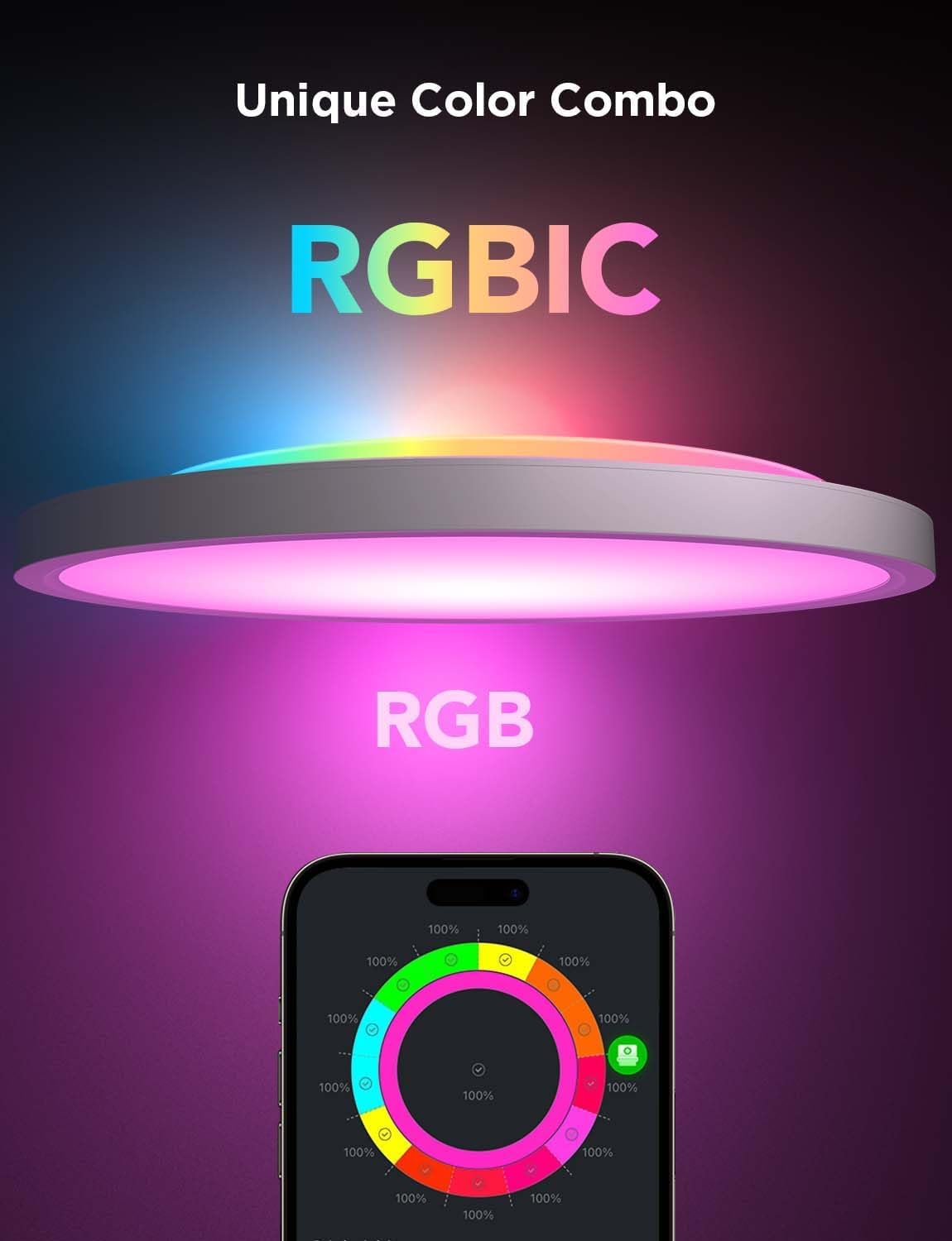 Govee Smart Ceiling Light 2400LM RGBIC 30cm H60A1
