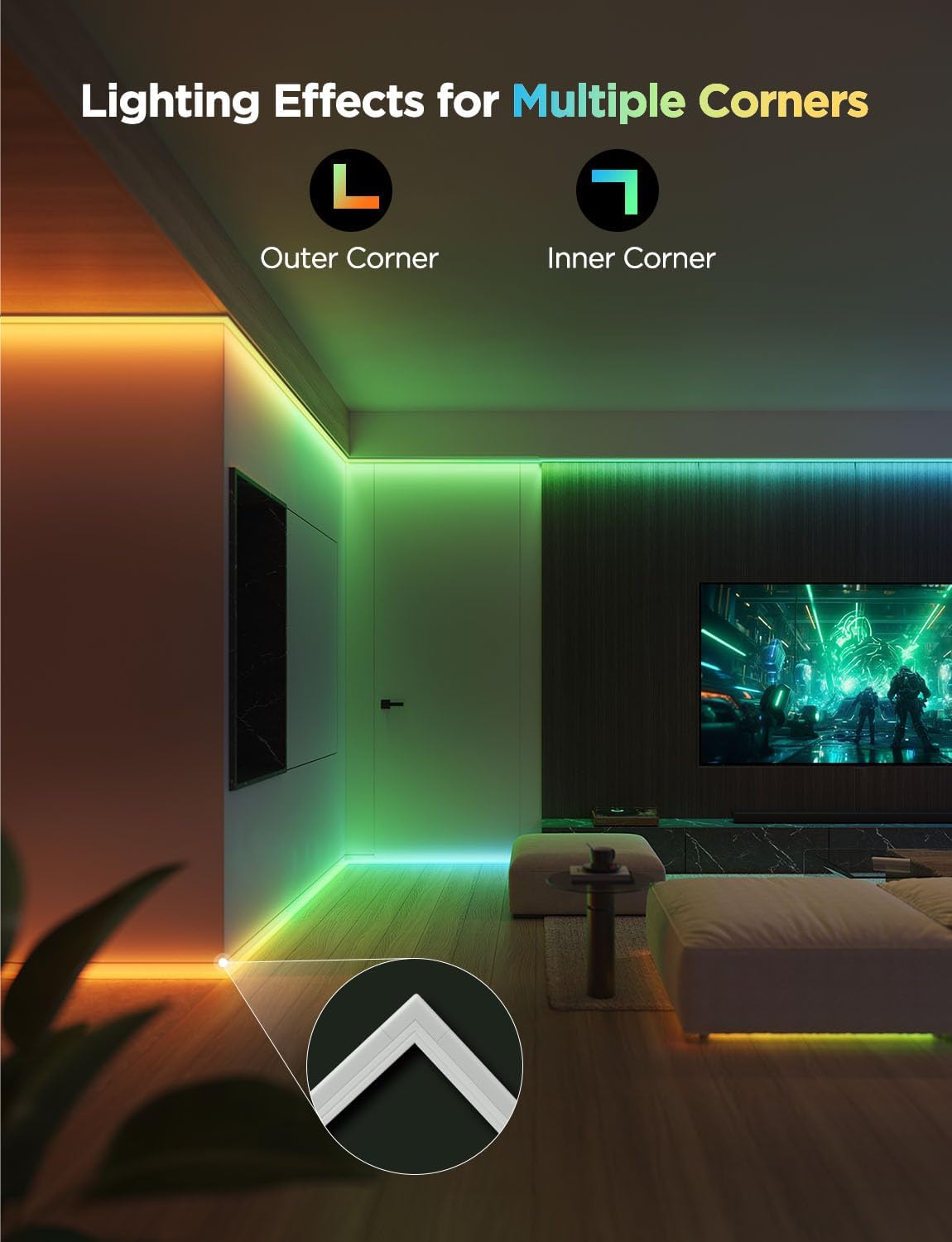 Govee RGBIC LED Strip Lights with Covers H61B5
