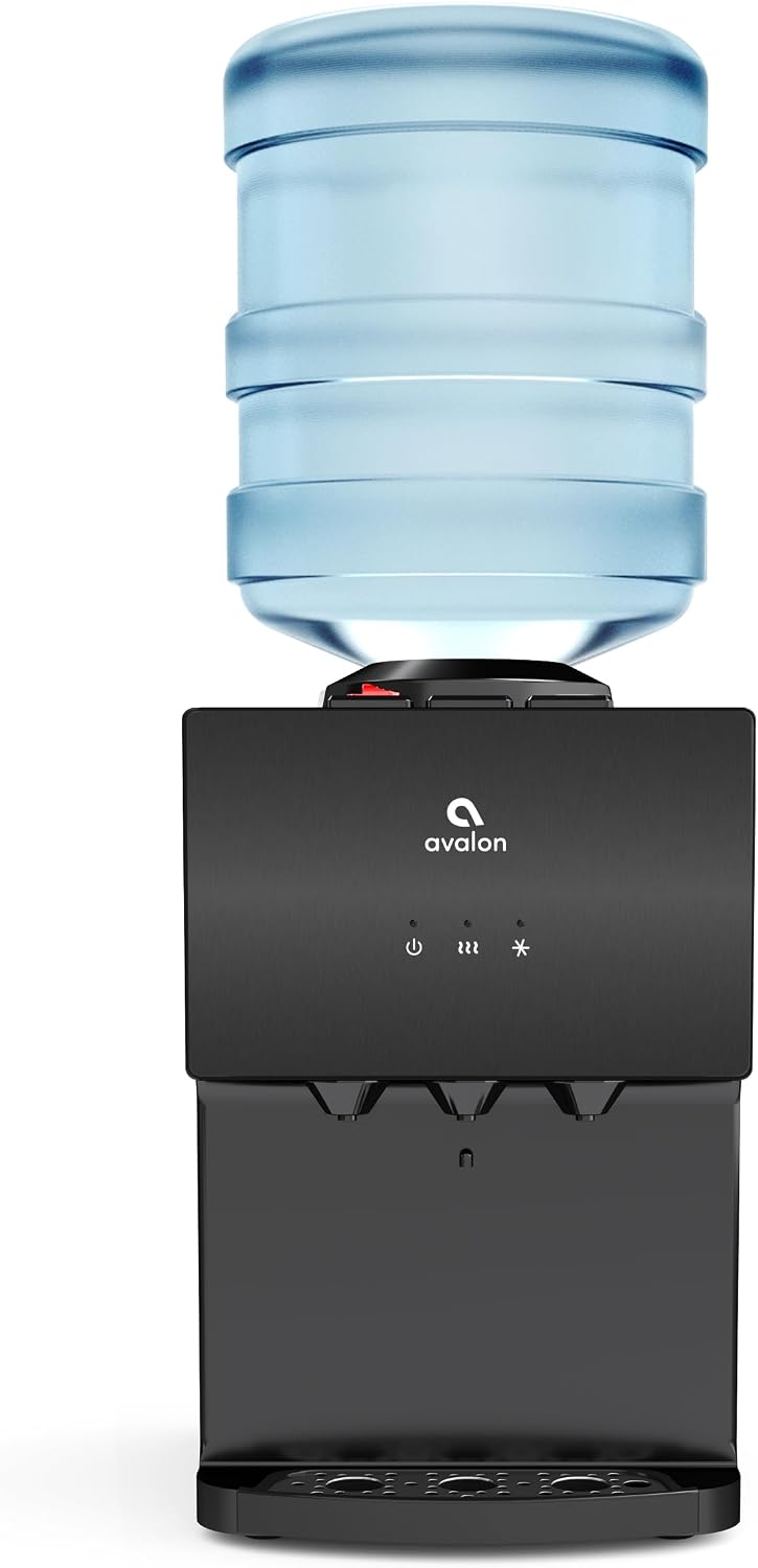 Avalon Countertop Top Loading Water Cooler Dispenser Black Stainless Steel