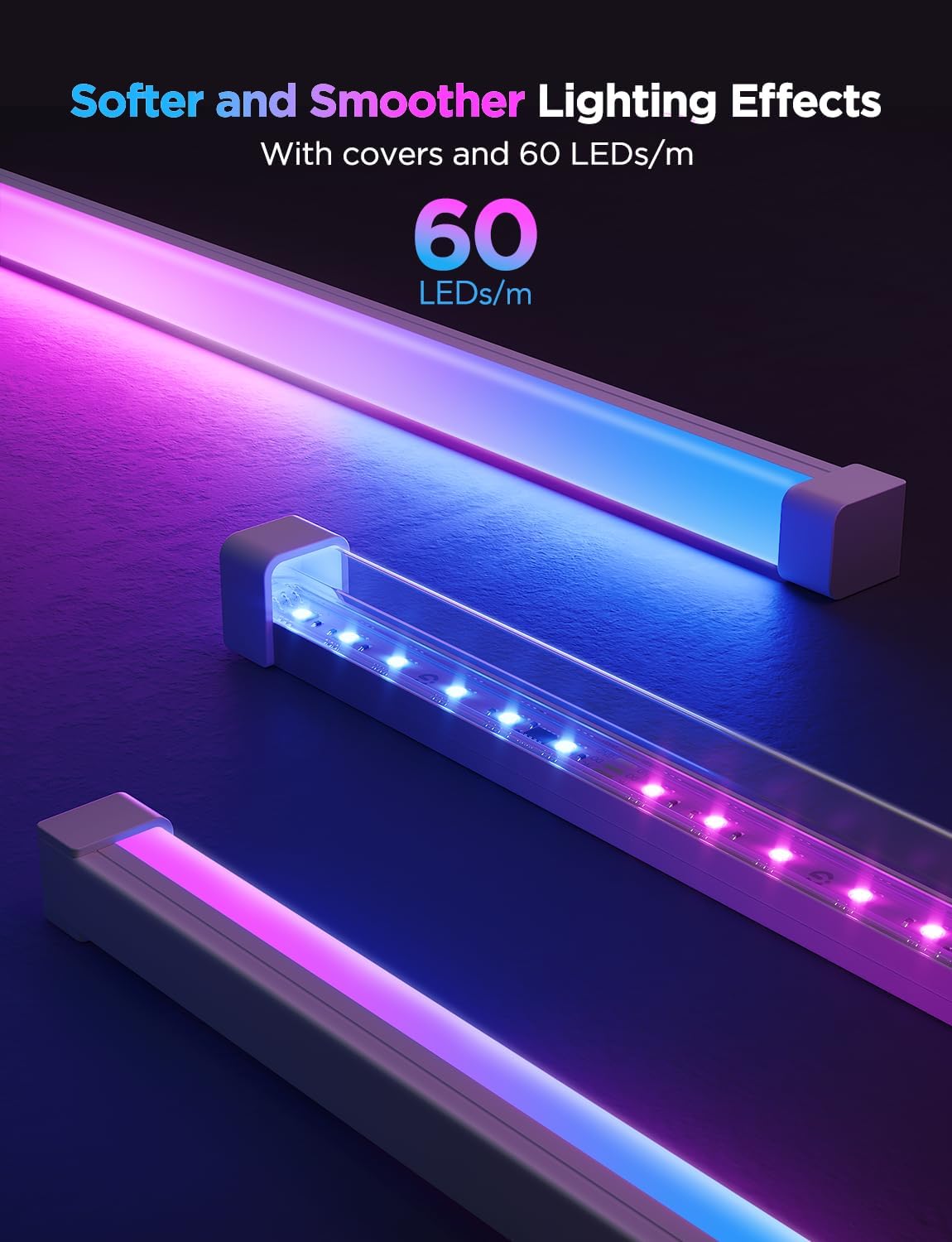 Govee RGBIC LED Strip Lights with Covers H61B5