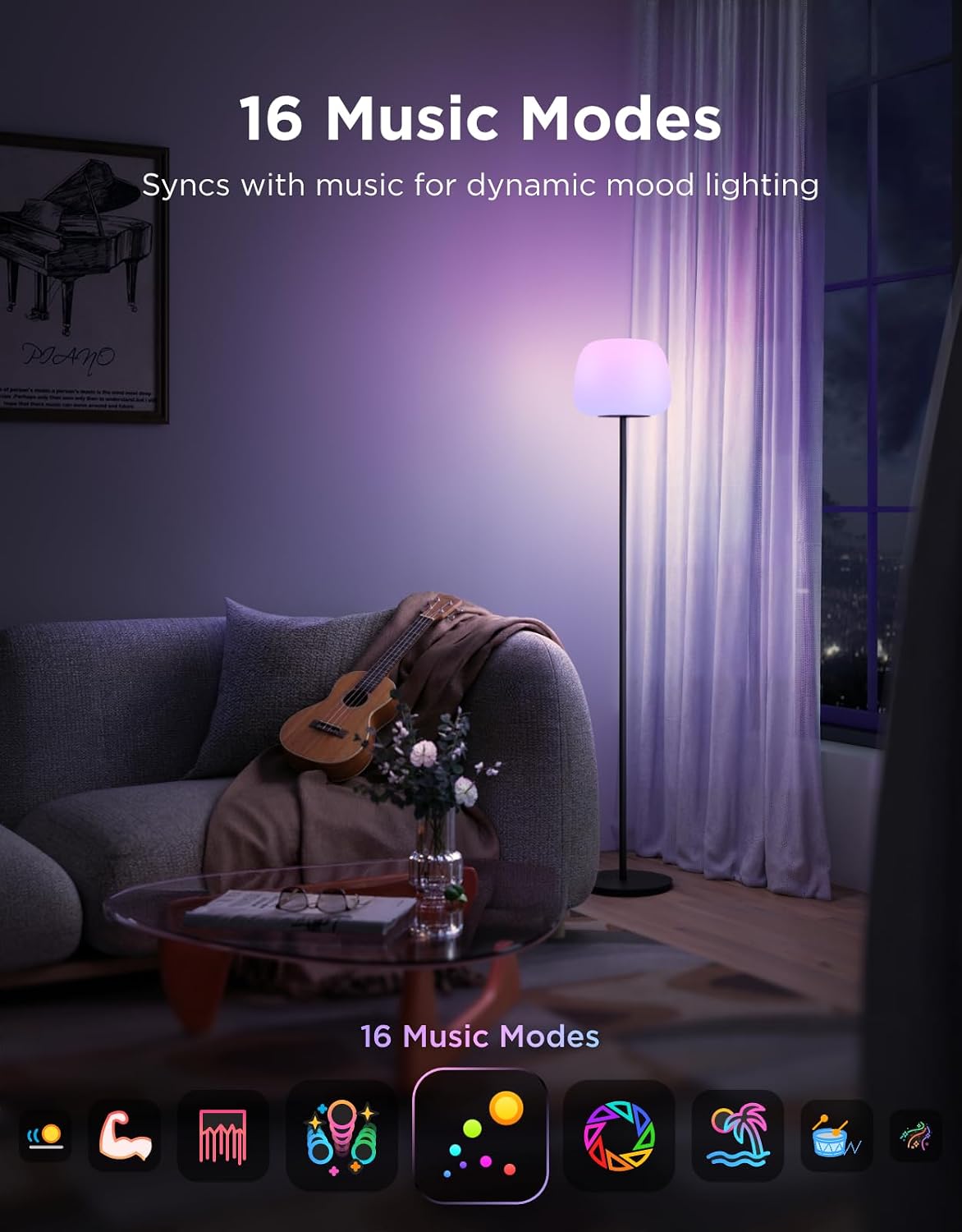 Govee Lantern Floor Lamp Halo Gradient RGBIC H1630