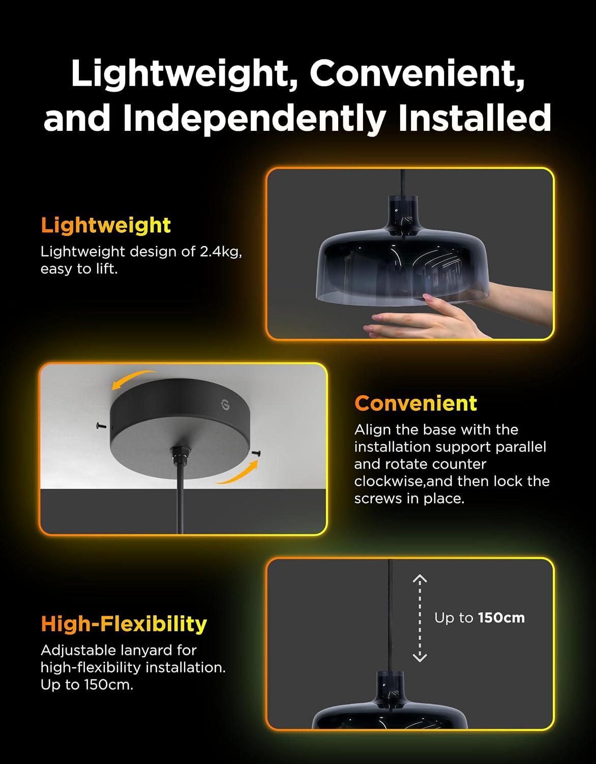 Govee Pendant Light Three-Layer RGBIC Smart Lighting H60C1