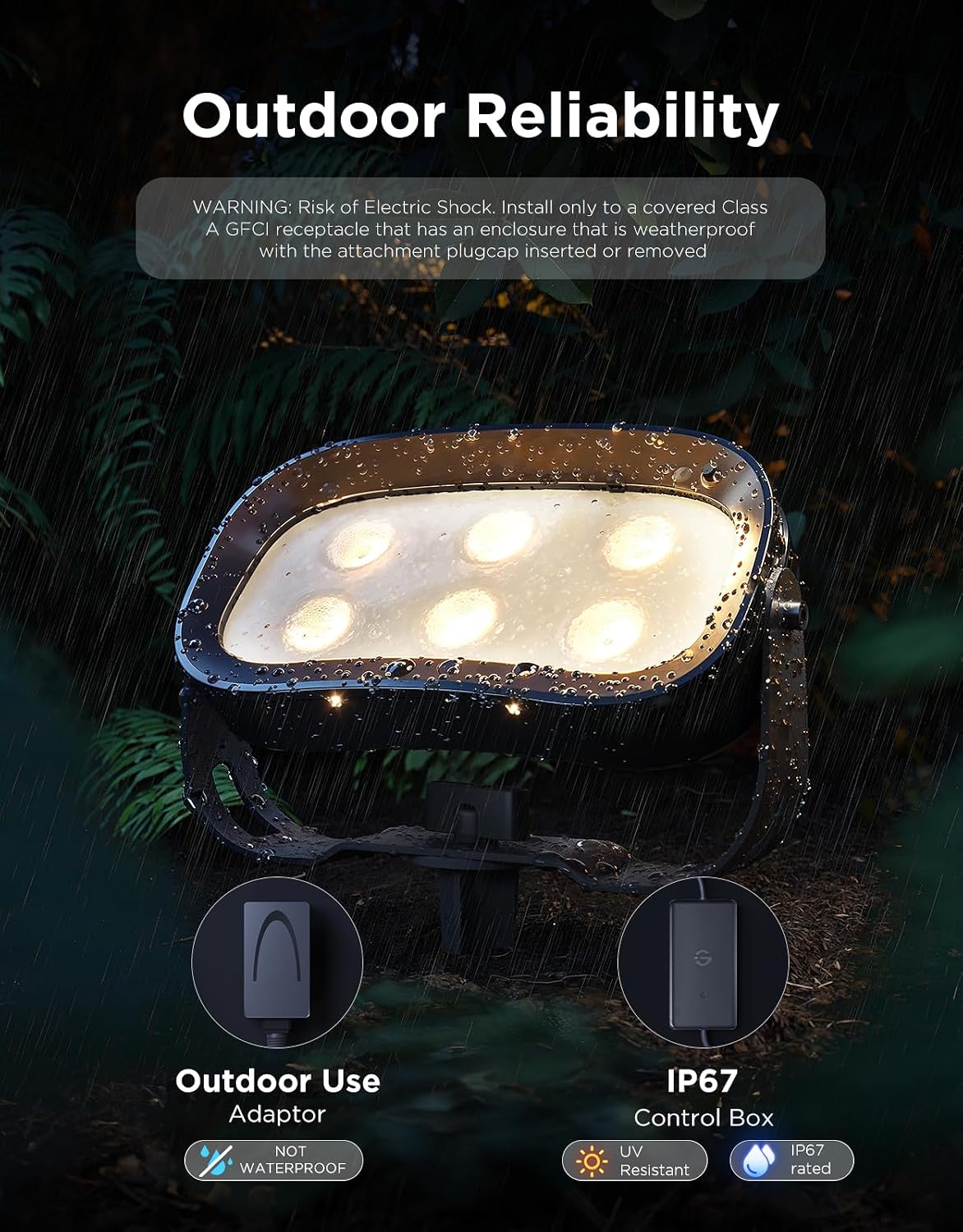 Govee Outdoor Tree Lights 3-Pack RGBWIC Landscape Lighting H7087