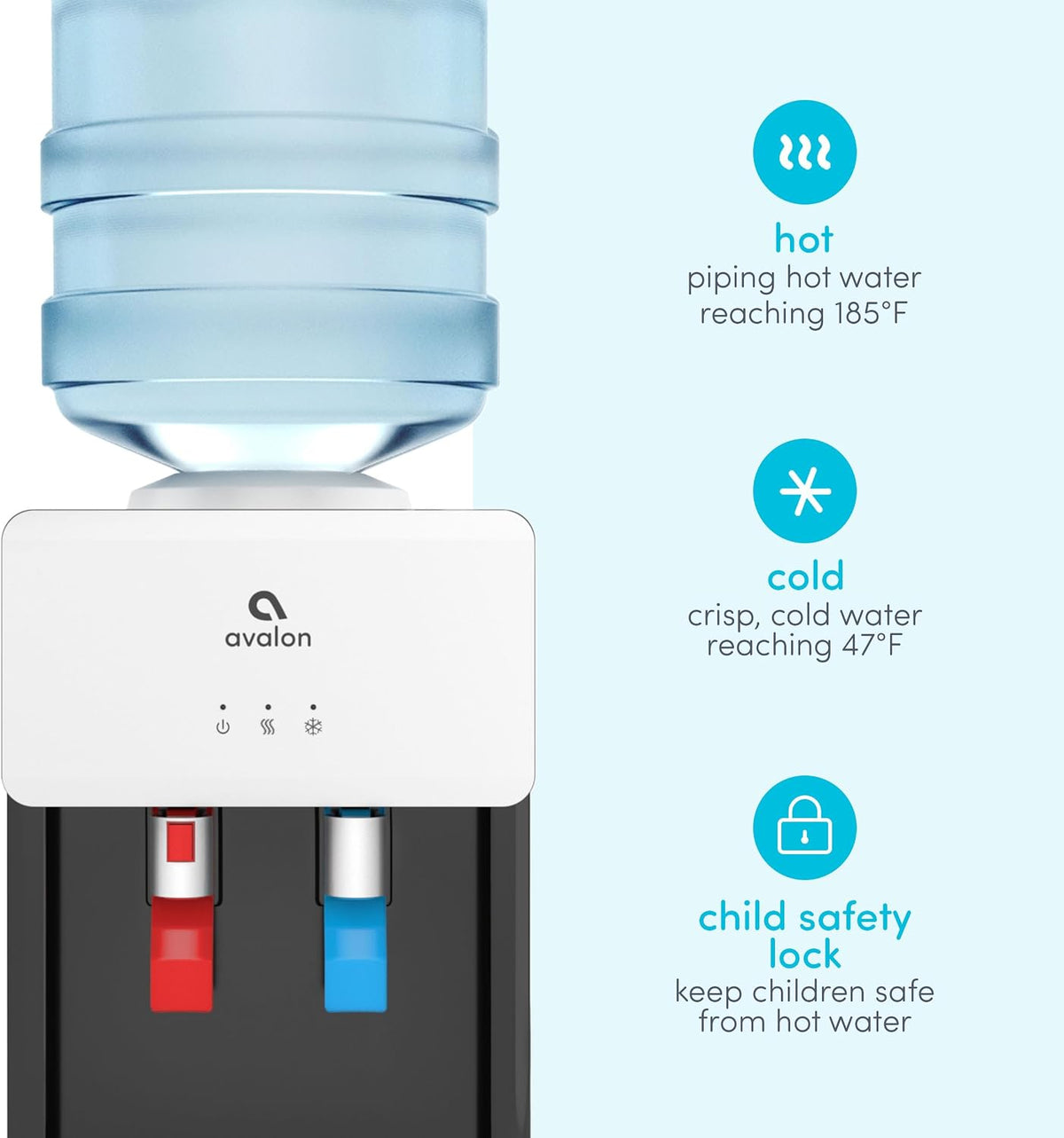 Avalon Countertop Top Loading Water Cooler Dispenser Hot Cold A1CTWTRCLRWHT