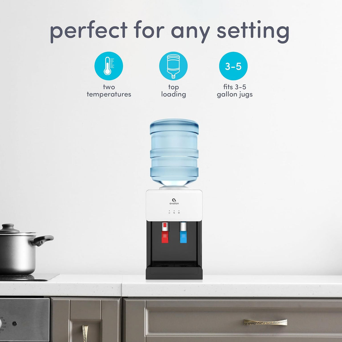 Avalon Countertop Top Loading Water Cooler Dispenser Hot Cold A1CTWTRCLRWHT