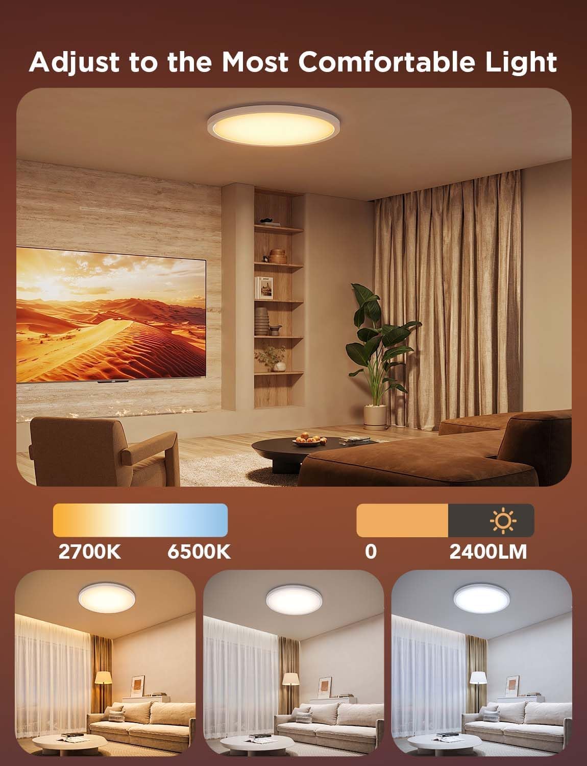 Govee Smart Ceiling Light 2400LM RGBIC 30cm H60A1
