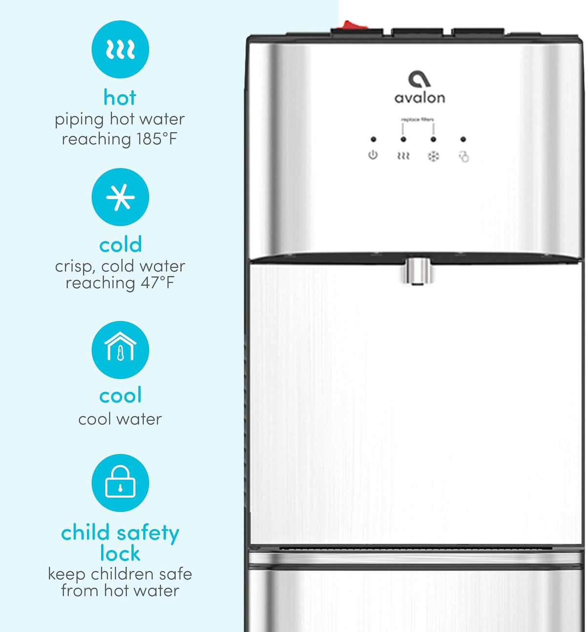Avalon Bottom Loading Water Cooler Dispenser Filtered A3F