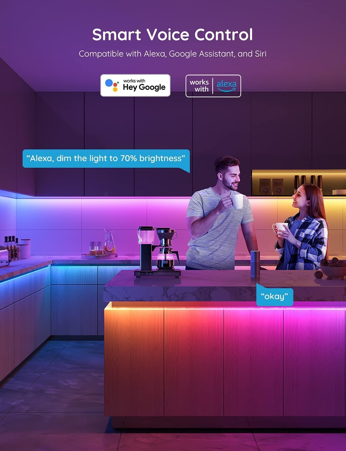 Govee RGBIC LED Strip Lights WiFi App Control H618F