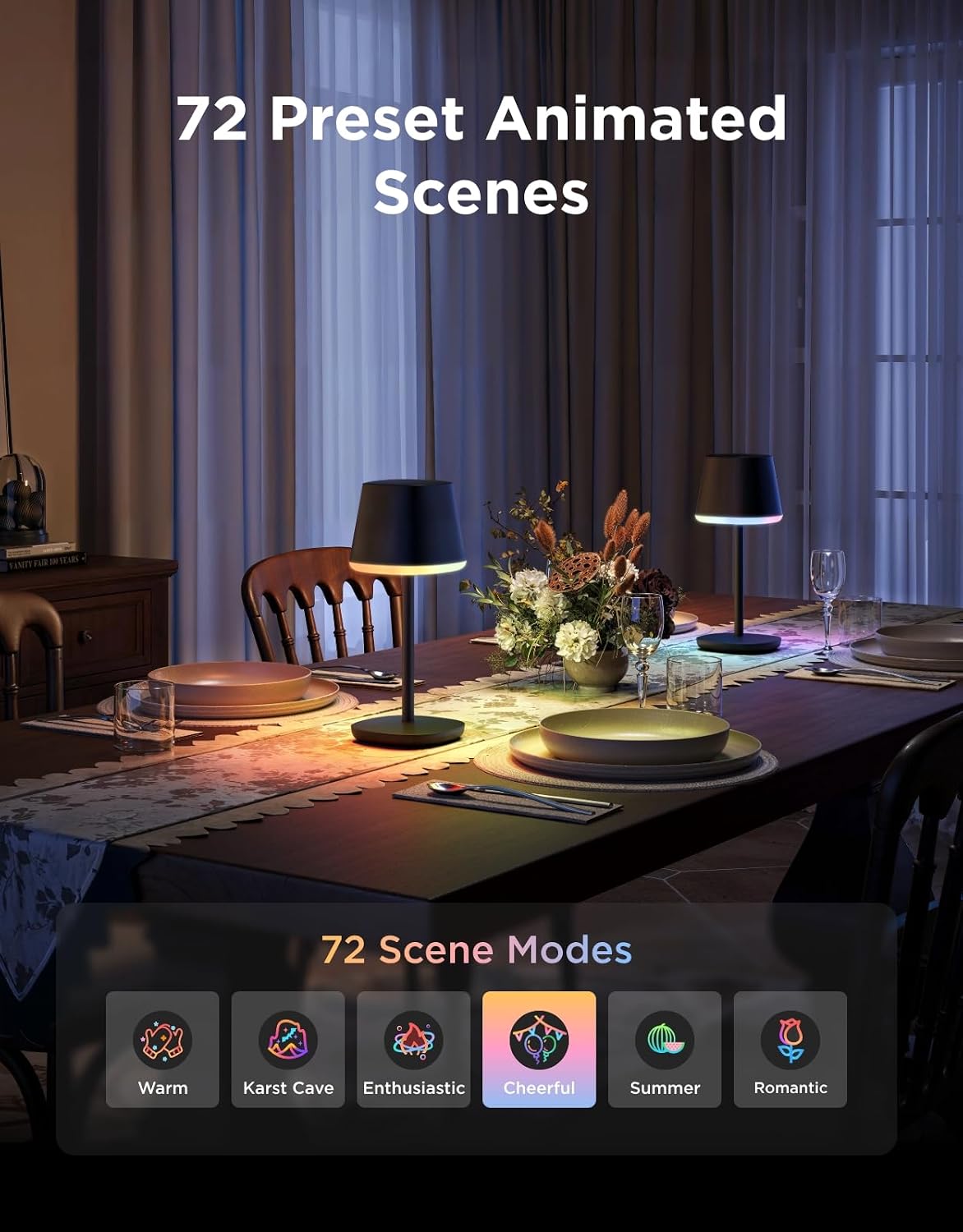 Govee Smart Cordless Table Lamp Classic RGBIC H1741