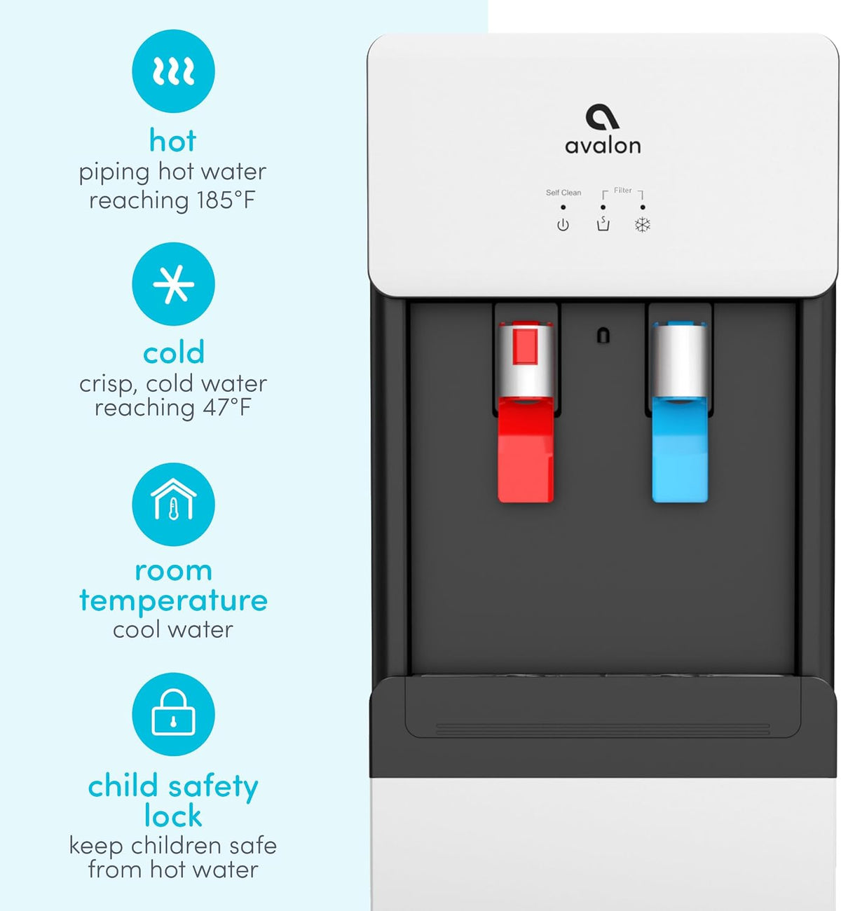 Avalon Self Cleaning Bottleless Water Cooler Dispenser White A7BOTTLELESS