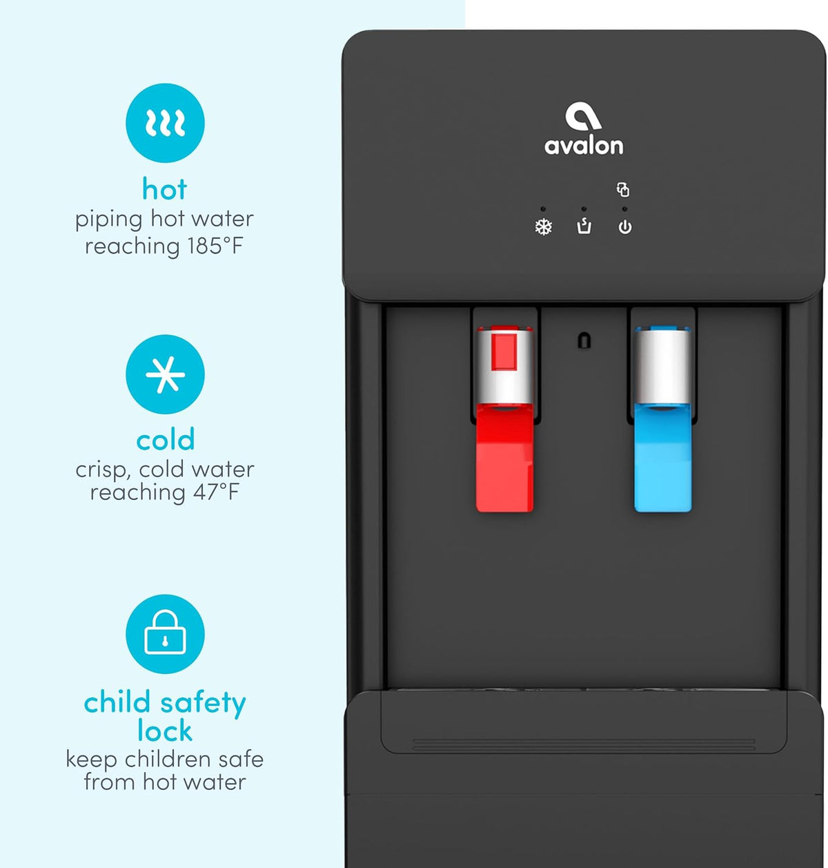 Avalon Bottom Loading Water Cooler Dispenser Hot Cold A6BLWTRCLRBLK