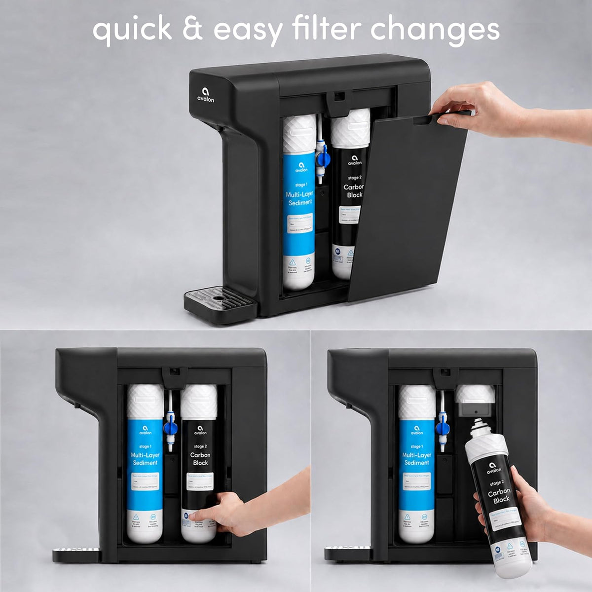 Avalon Countertop Bottleless Water Filter Dispenser Black A30