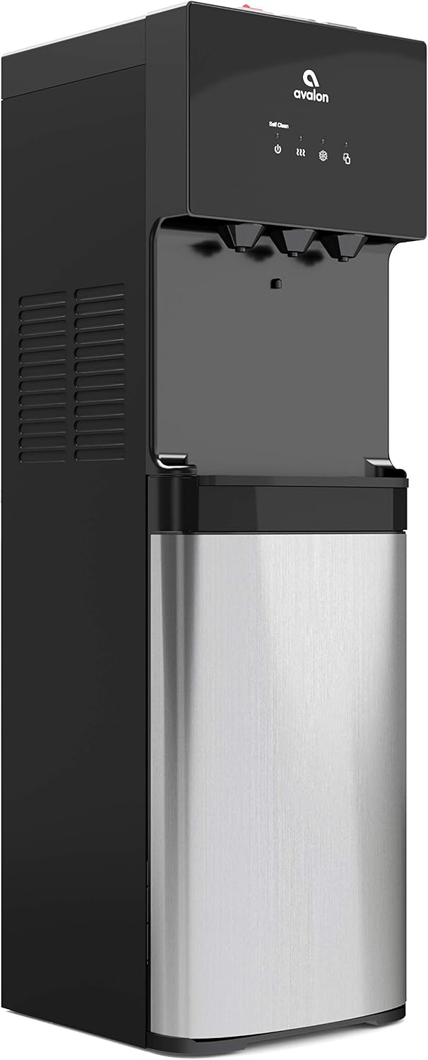 Avalon Bottom Loading Water Cooler Dispenser Black Stainless Steel A4BLWTRCLR