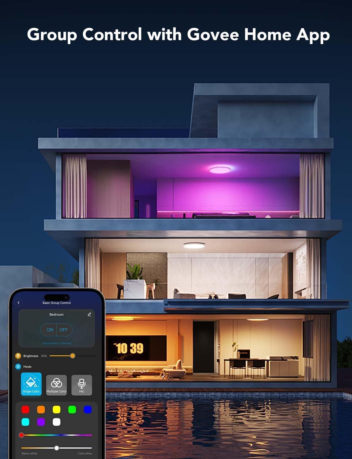 Govee Smart Ceiling Light 2400LM RGBIC 30cm H60A1