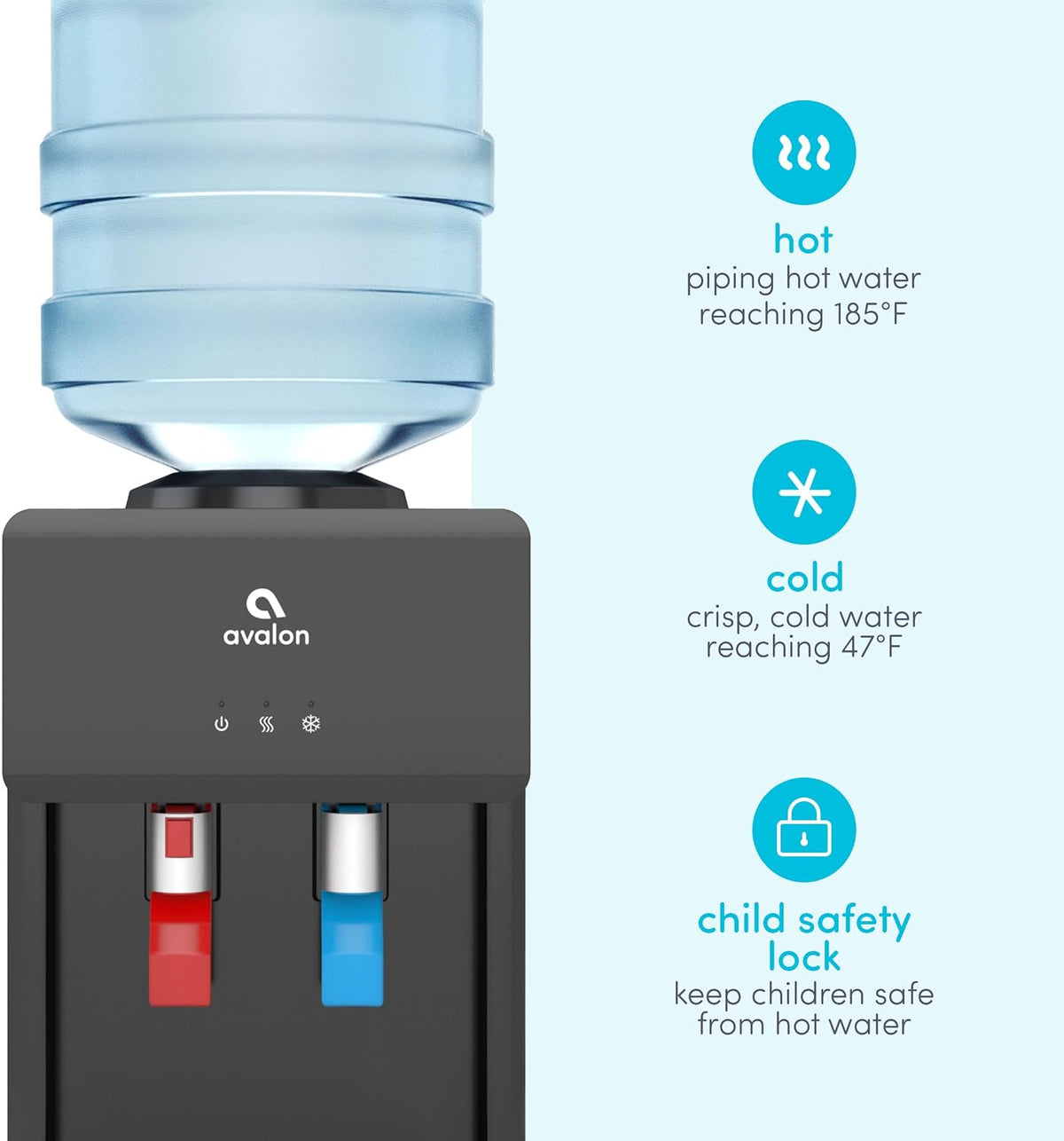 Avalon Countertop Top Loading Water Cooler Dispenser Black