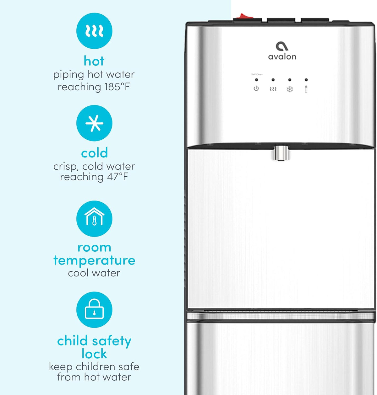 Avalon Self Cleaning Bottom Loading Water Cooler Dispenser Hot Cold A23