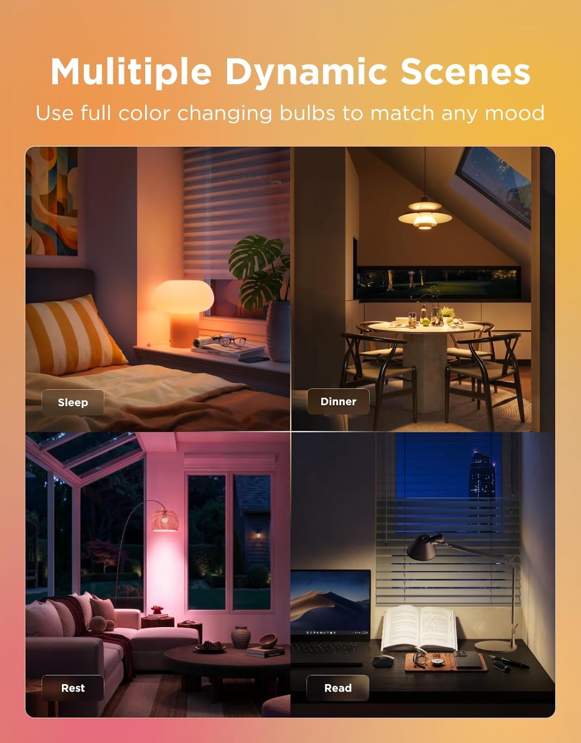 Govee A19 Smart LED Light Bulbs 800-Lumen 2-Pack H6008