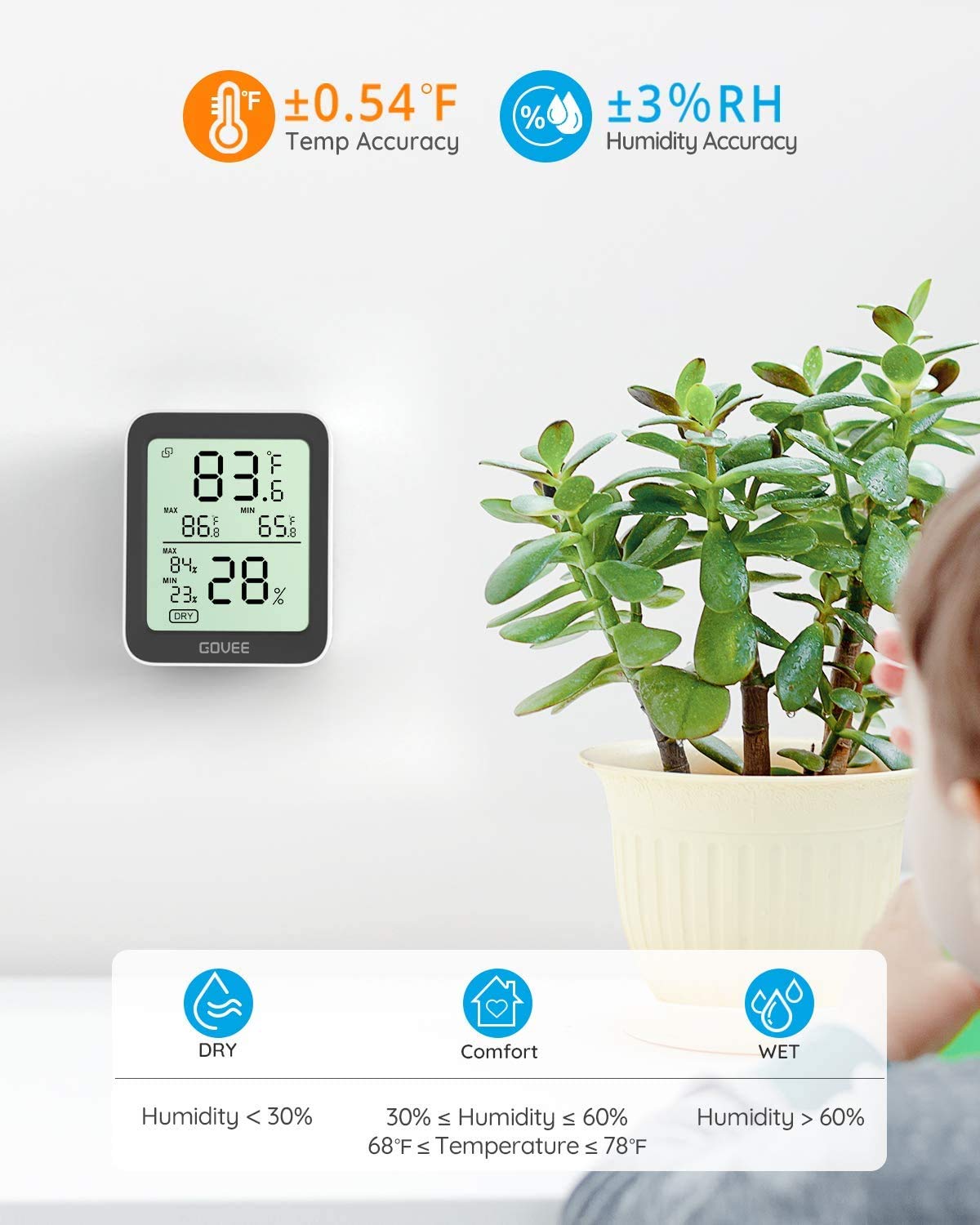 Govee Digital Hygrometer Thermometer Humidity Meter H5075