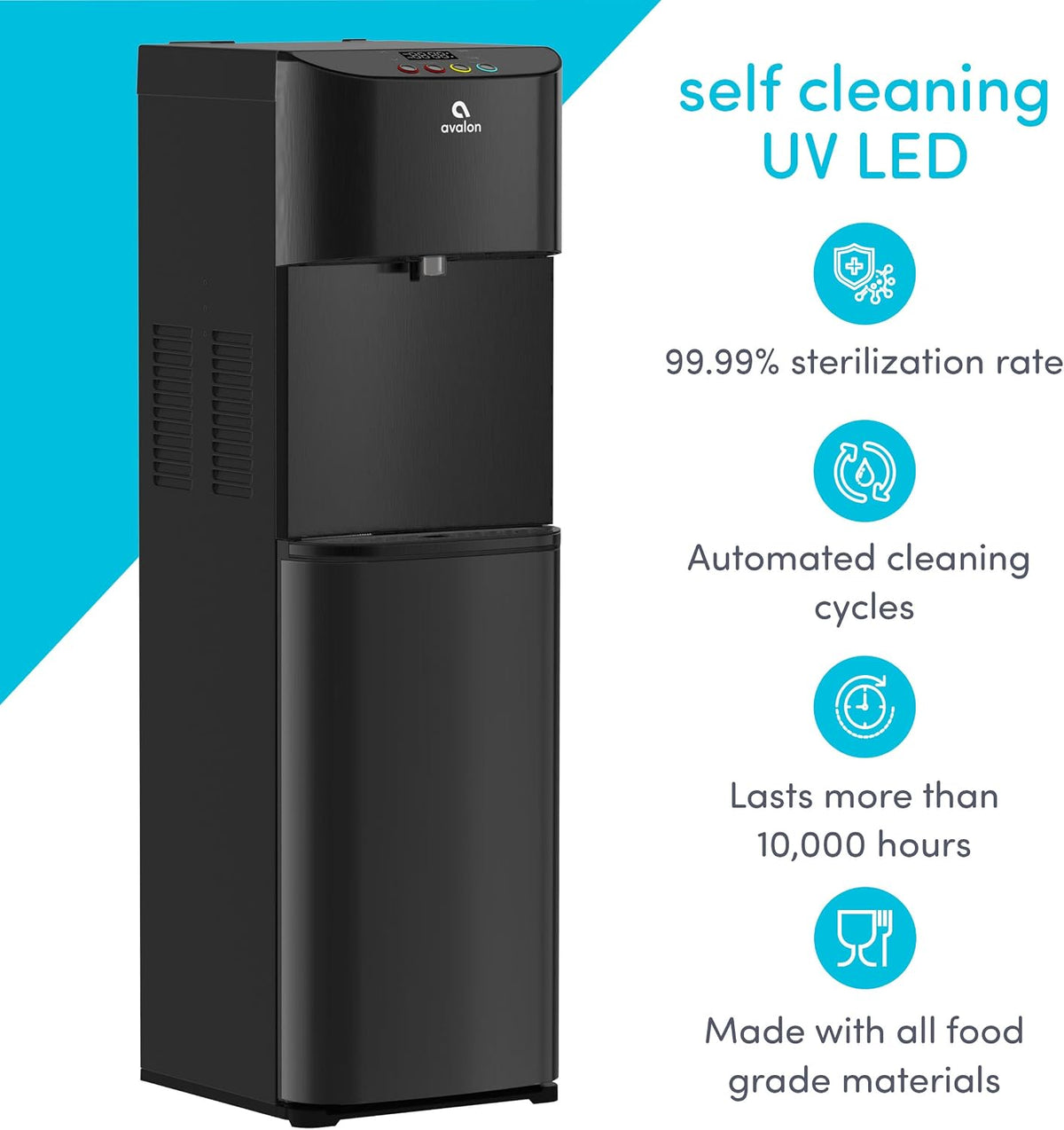 Avalon Self Cleaning Bottleless Water Cooler Dispenser Black A13BLK