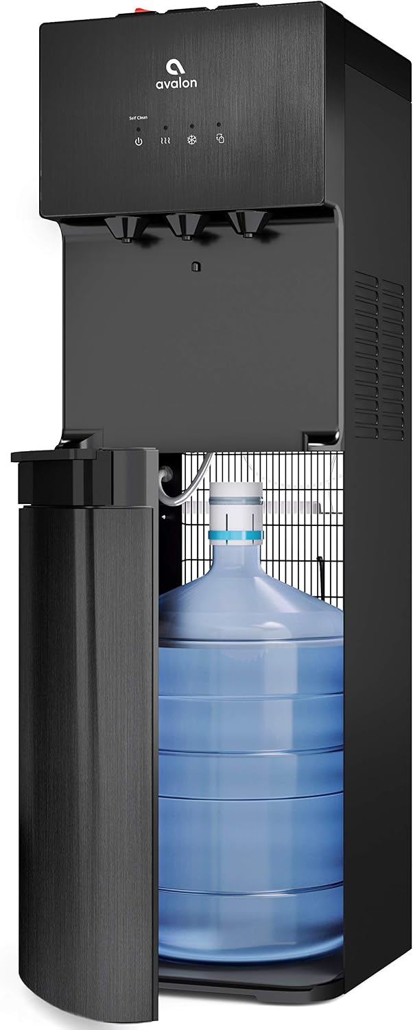 Avalon Self Cleaning Bottom Loading Water Cooler Dispenser Black Stainless Steel