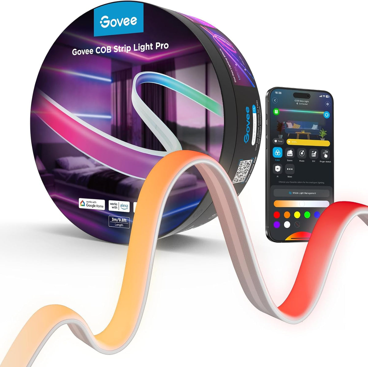 Govee COB LED Strip Light Pro RGBICW WiFi H61E5