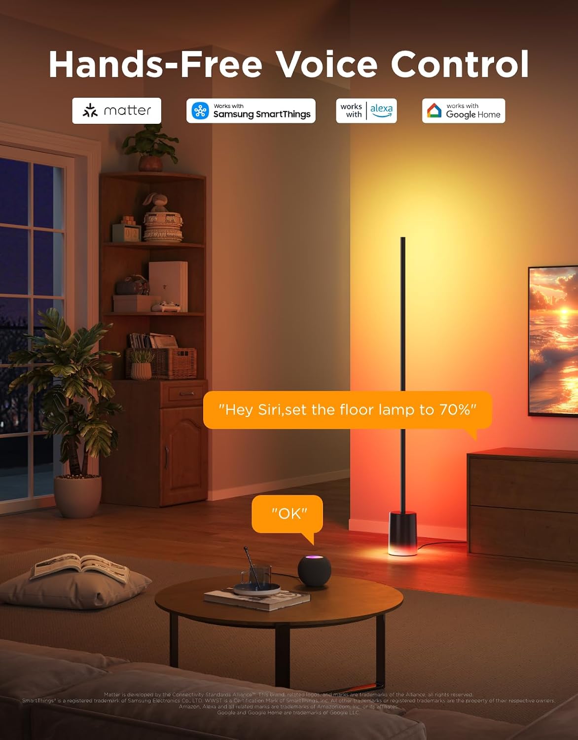 Govee Floor Lamp 2 1725LM RGBICWW Corner Lamp H607C