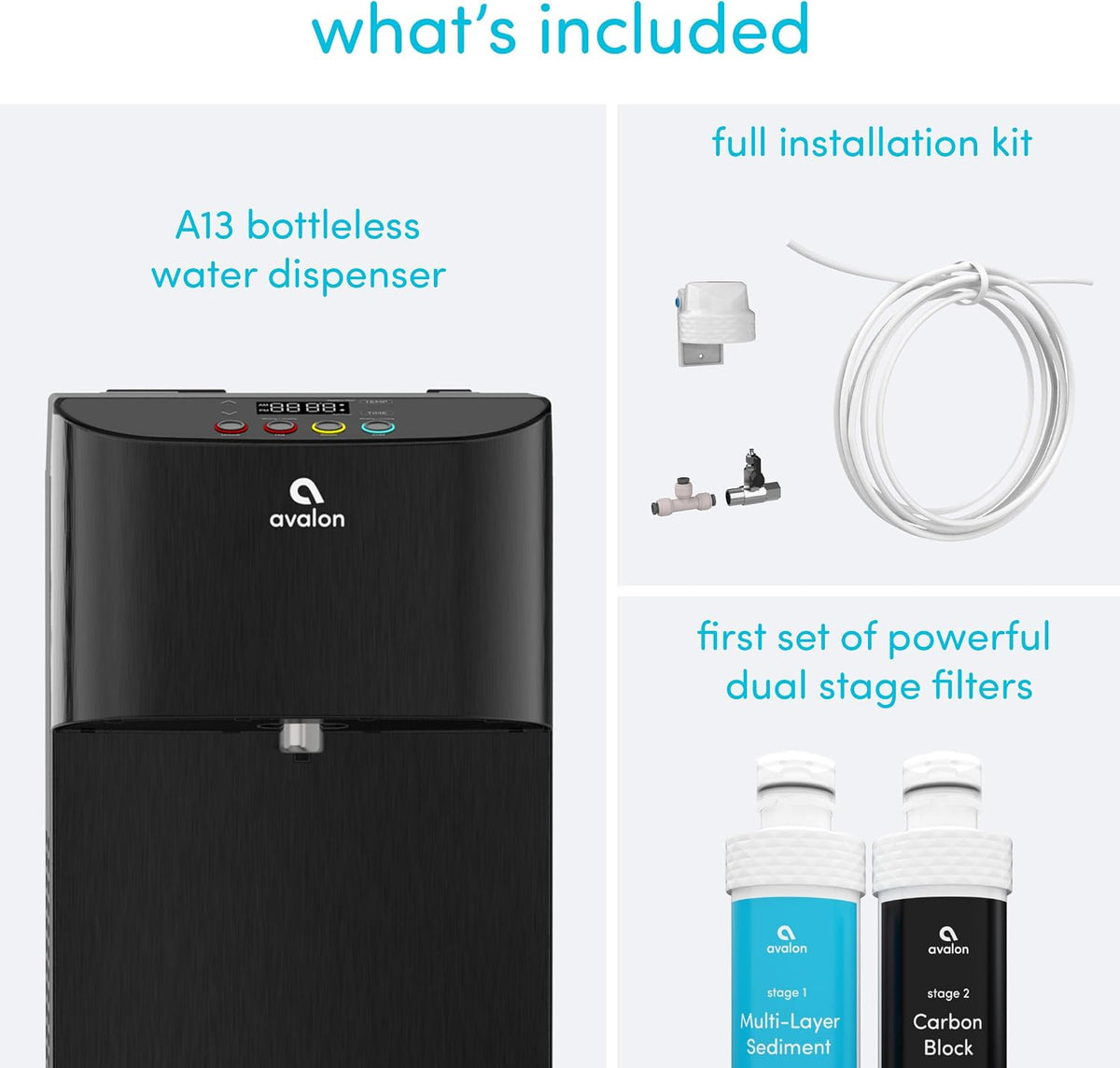 Avalon Self Cleaning Bottleless Water Cooler Dispenser Black A13BLK