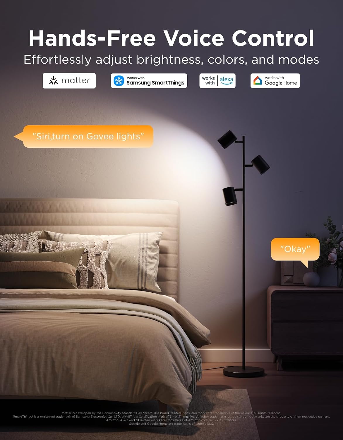 Govee Tree Floor Lamp LuminBlend 3-Light H60B2