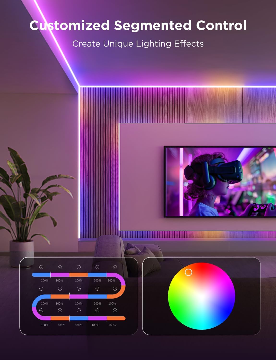 Govee COB LED Strip Light Pro RGBICW WiFi H61E5