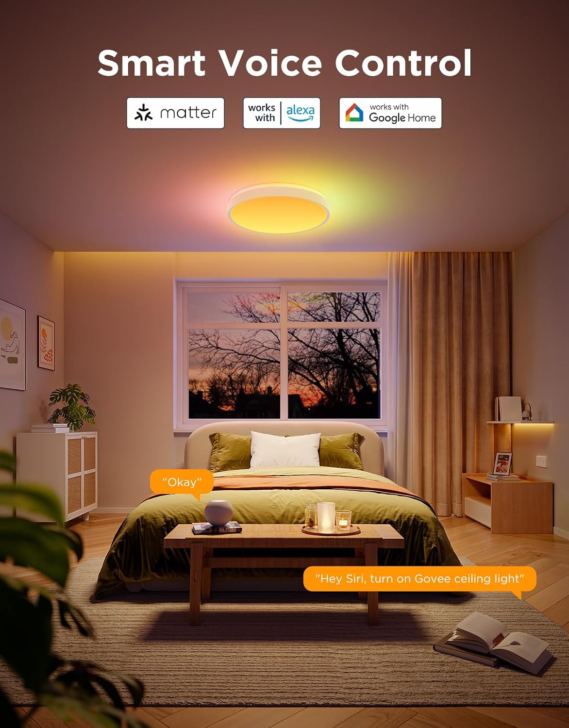 Govee Smart Ceiling Light Pro 4300LM RGBIC 15-Inch H60A6