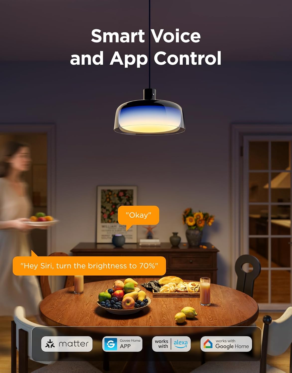 Govee Pendant Light Three-Layer RGBIC Smart Lighting H60C1