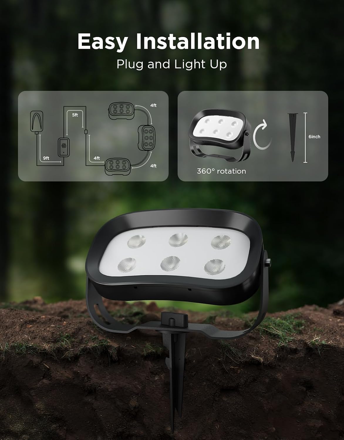 Govee Outdoor Tree Lights 3-Pack RGBWIC Landscape Lighting H7087
