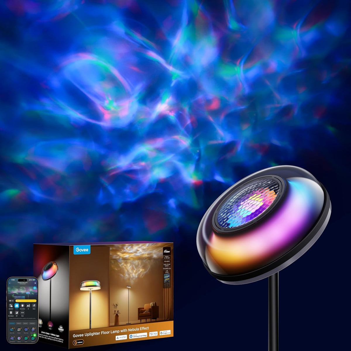 Govee Uplighter Floor Lamp RGBIC Nebula Effect H60B3