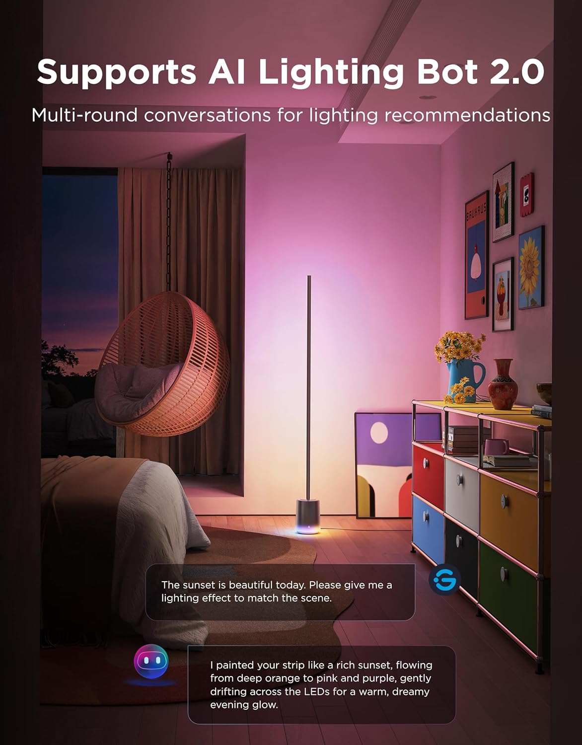 Govee Floor Lamp 3 2100LM RGBIC Standing Lamp H16B0